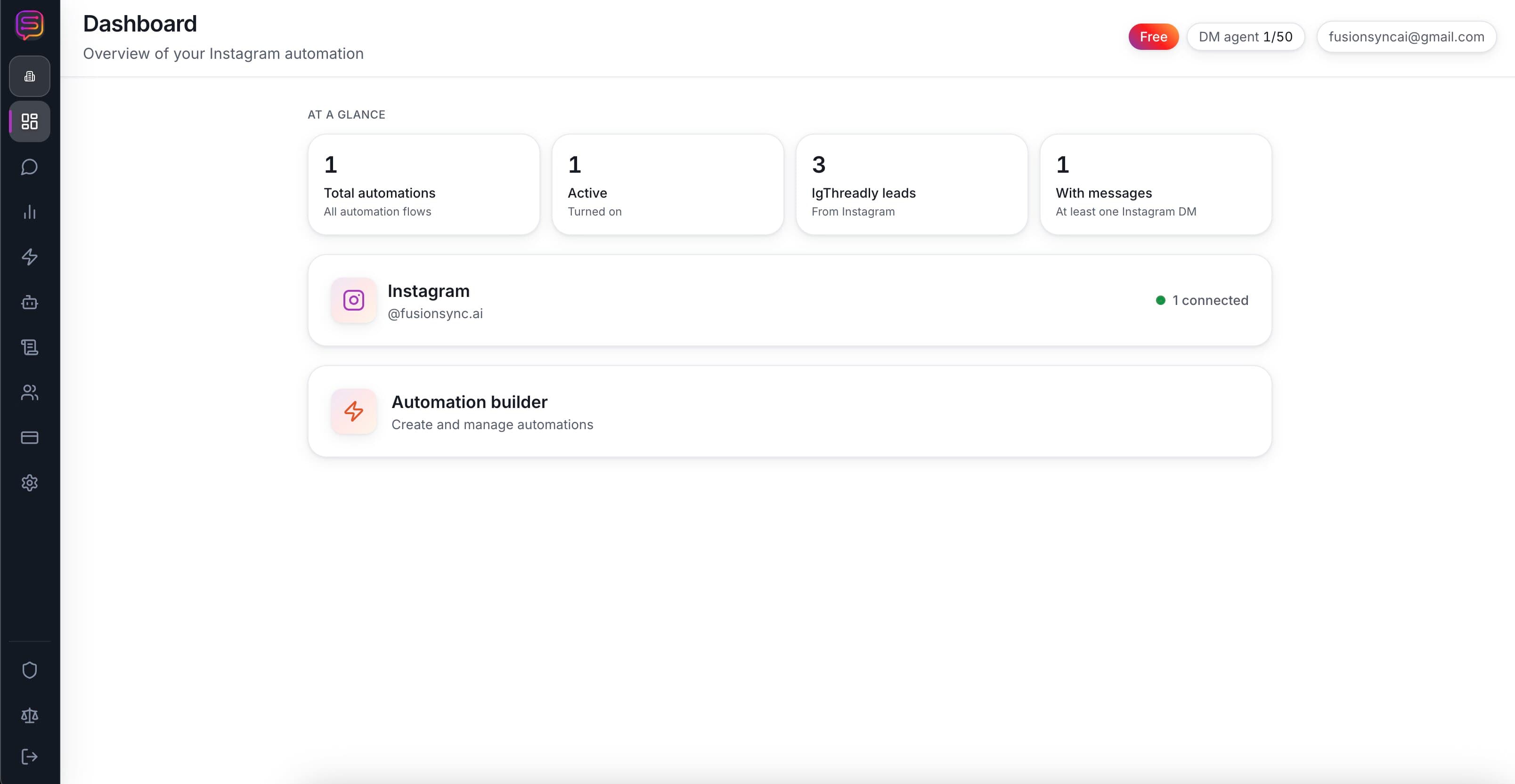 IGThreadly SaaS dashboard for Instagram automation